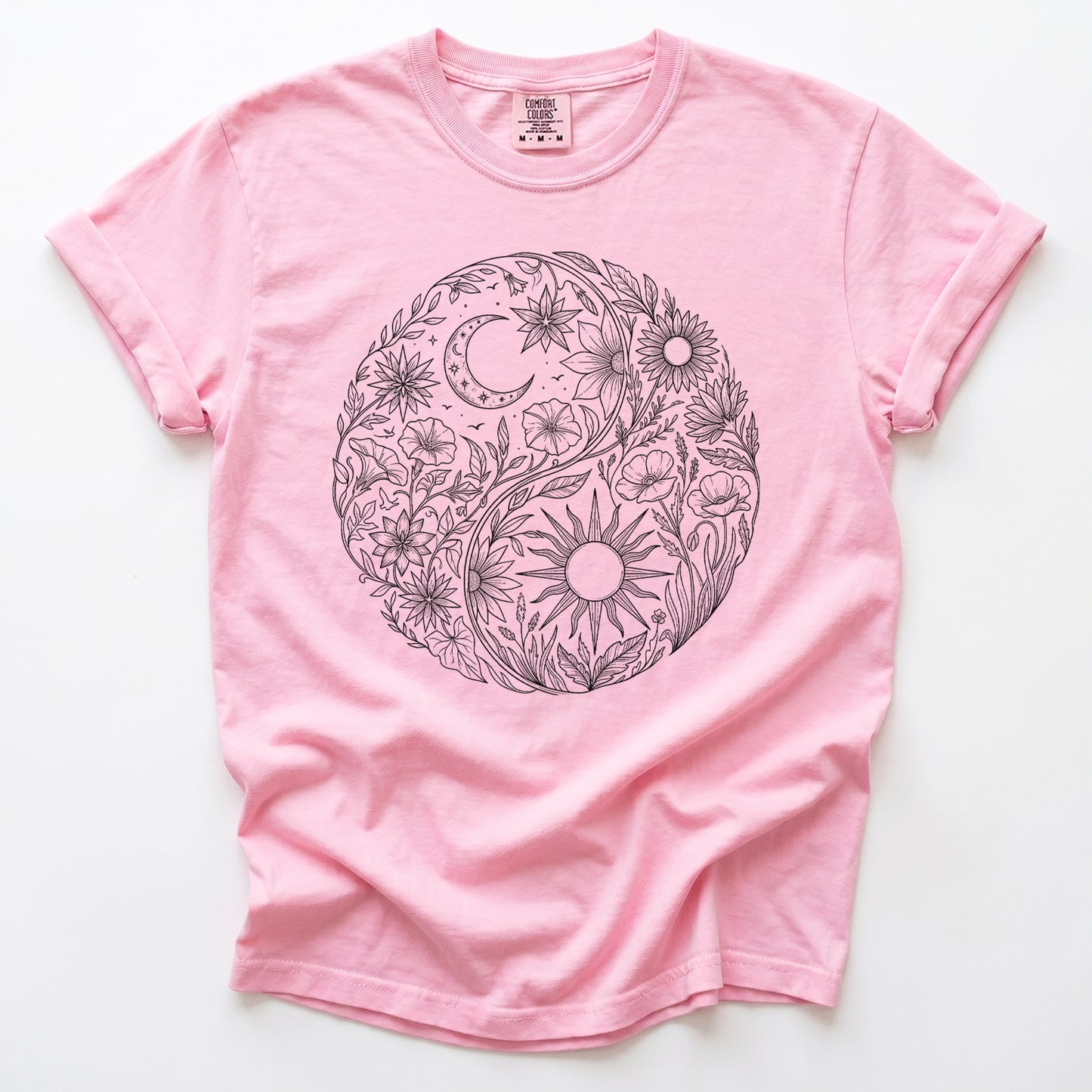 Celestial Botanical Yin Yang Vintage Washed T-Shirt