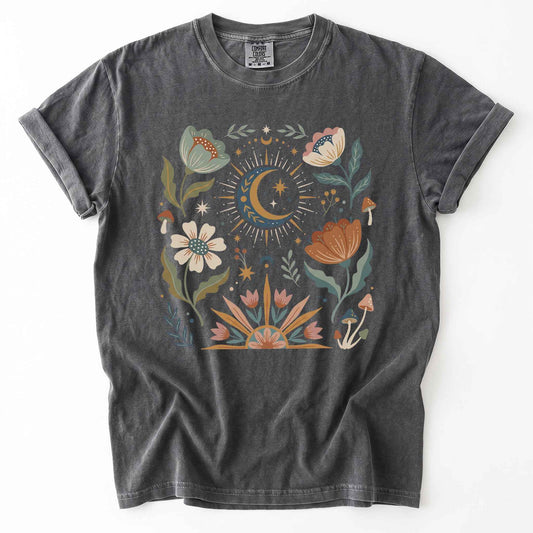 Celestial Cottagecore Flora Vintage Washed T-Shirt