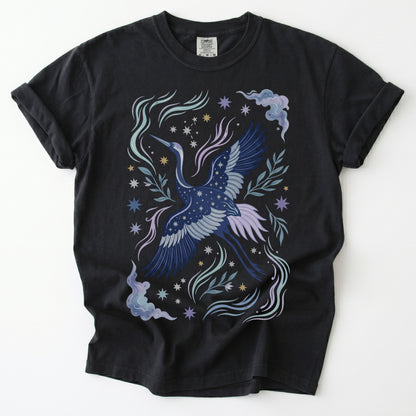 Celestial Crane Vintage Washed T-Shirt