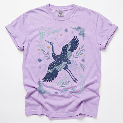 Celestial Crane Vintage Washed T-Shirt