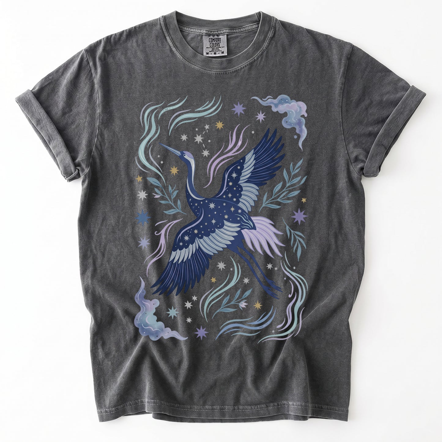 Celestial Crane Vintage Washed T-Shirt