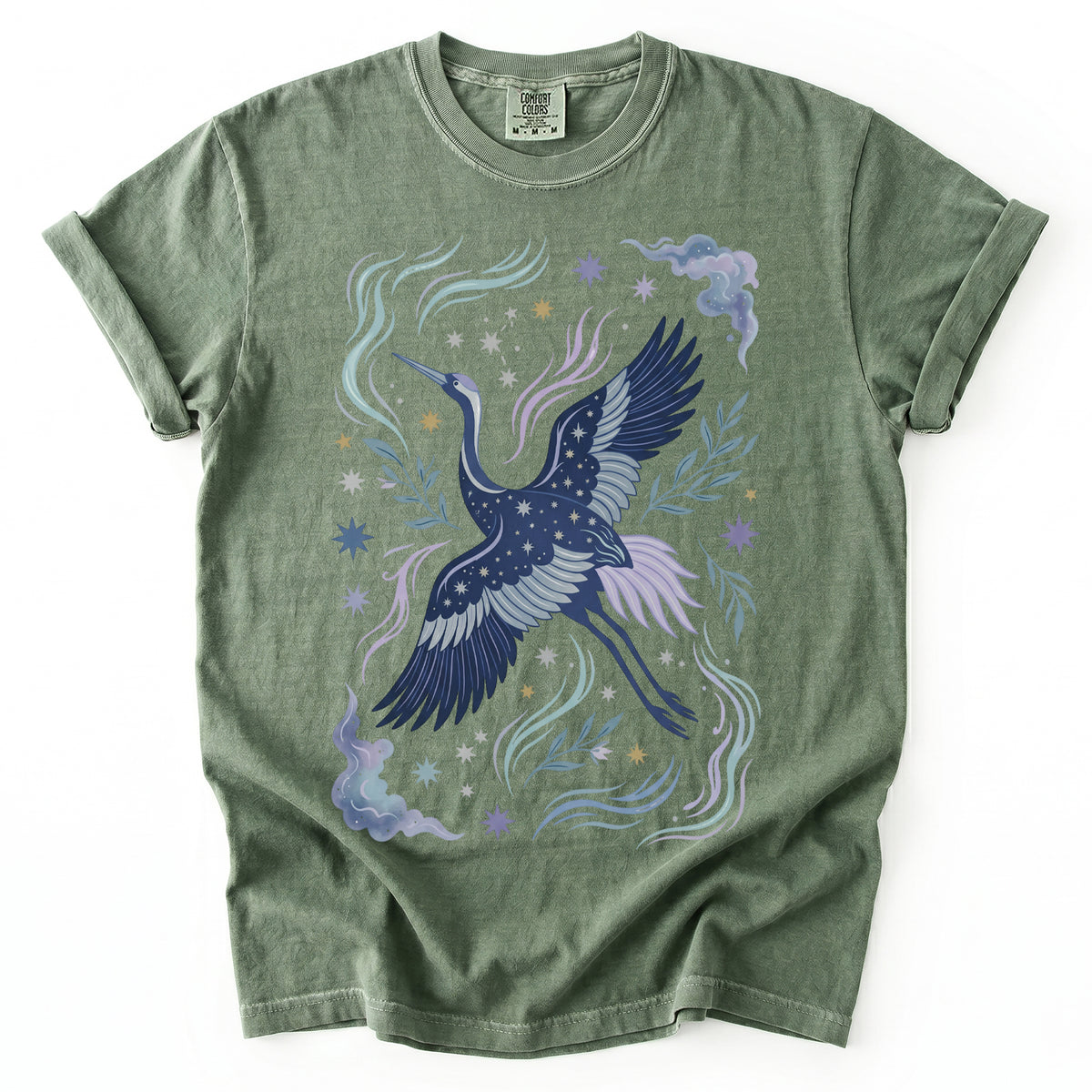 Celestial Crane Vintage Washed T-Shirt