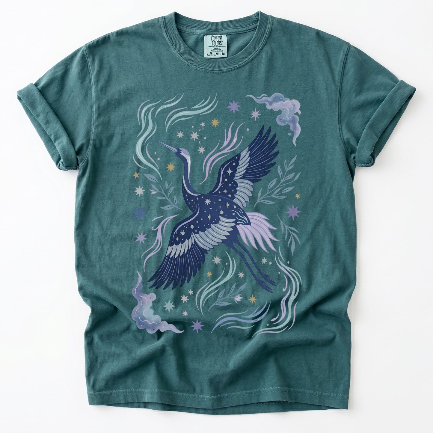 Celestial Crane Vintage Washed T-Shirt