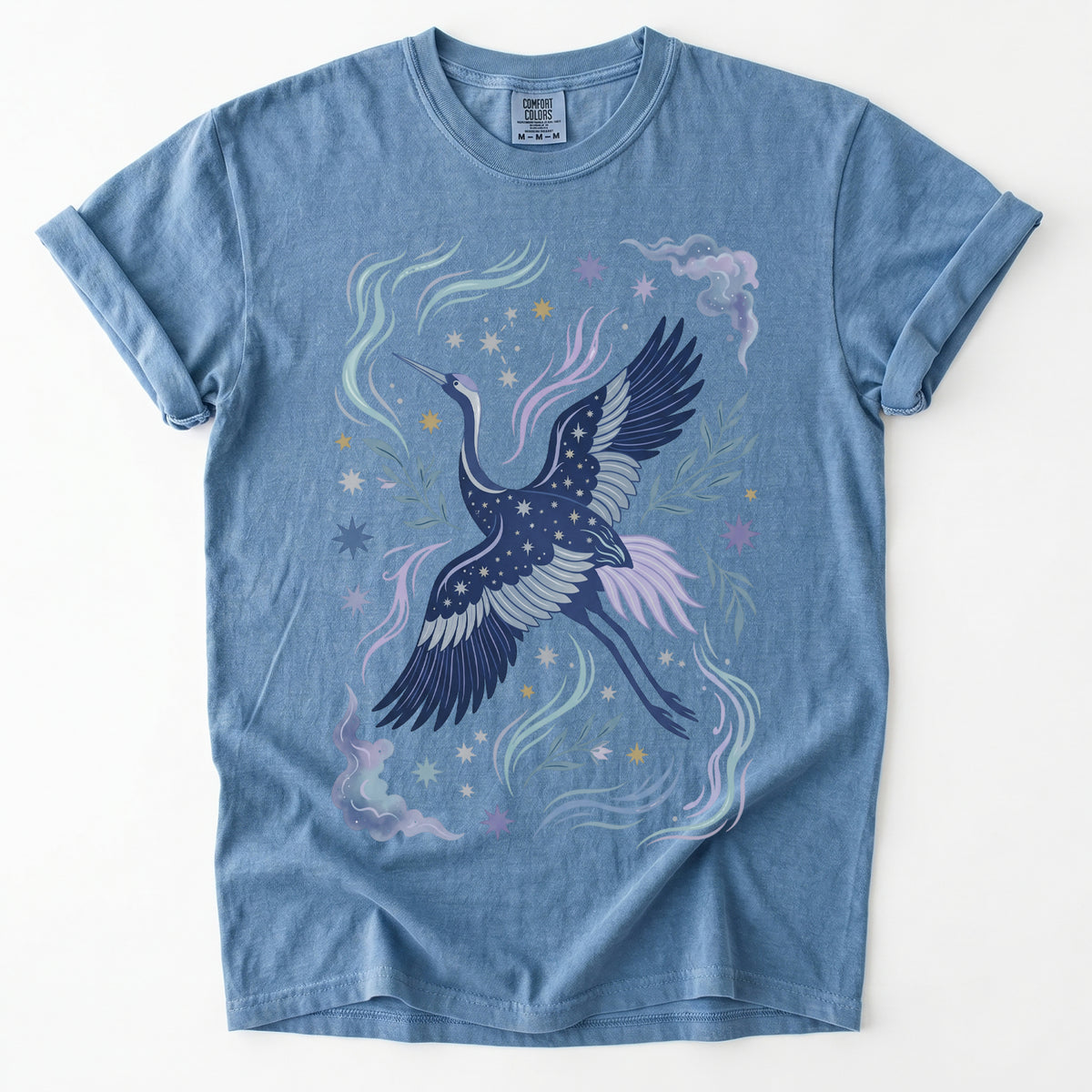 Celestial Crane Vintage Washed T-Shirt