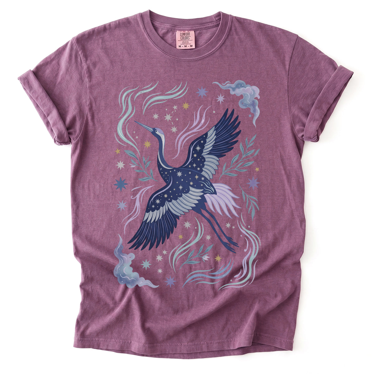 Celestial Crane Vintage Washed T-Shirt