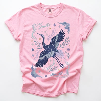 Celestial Crane Vintage Washed T-Shirt