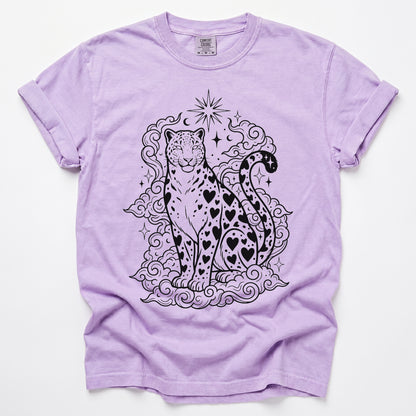 Celestial Heart Leopard Vintage Washed T-Shirt