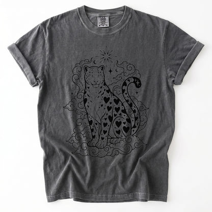 Celestial Heart Leopard Vintage Washed T-Shirt