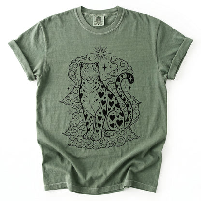 Celestial Heart Leopard Vintage Washed T-Shirt