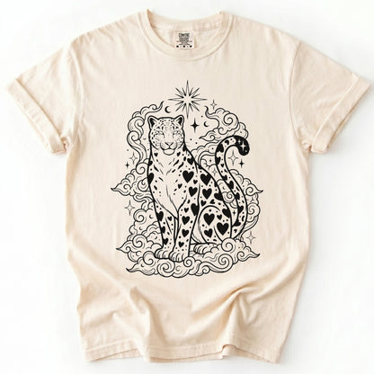 Celestial Heart Leopard Vintage Washed T-Shirt