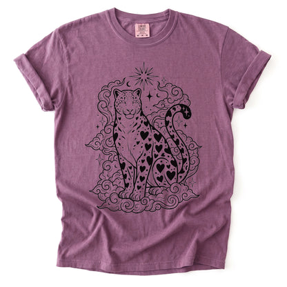Celestial Heart Leopard Vintage Washed T-Shirt