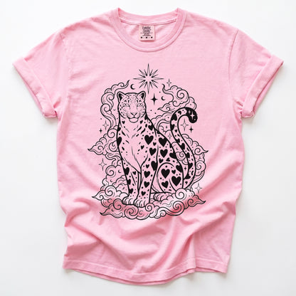 Celestial Heart Leopard Vintage Washed T-Shirt