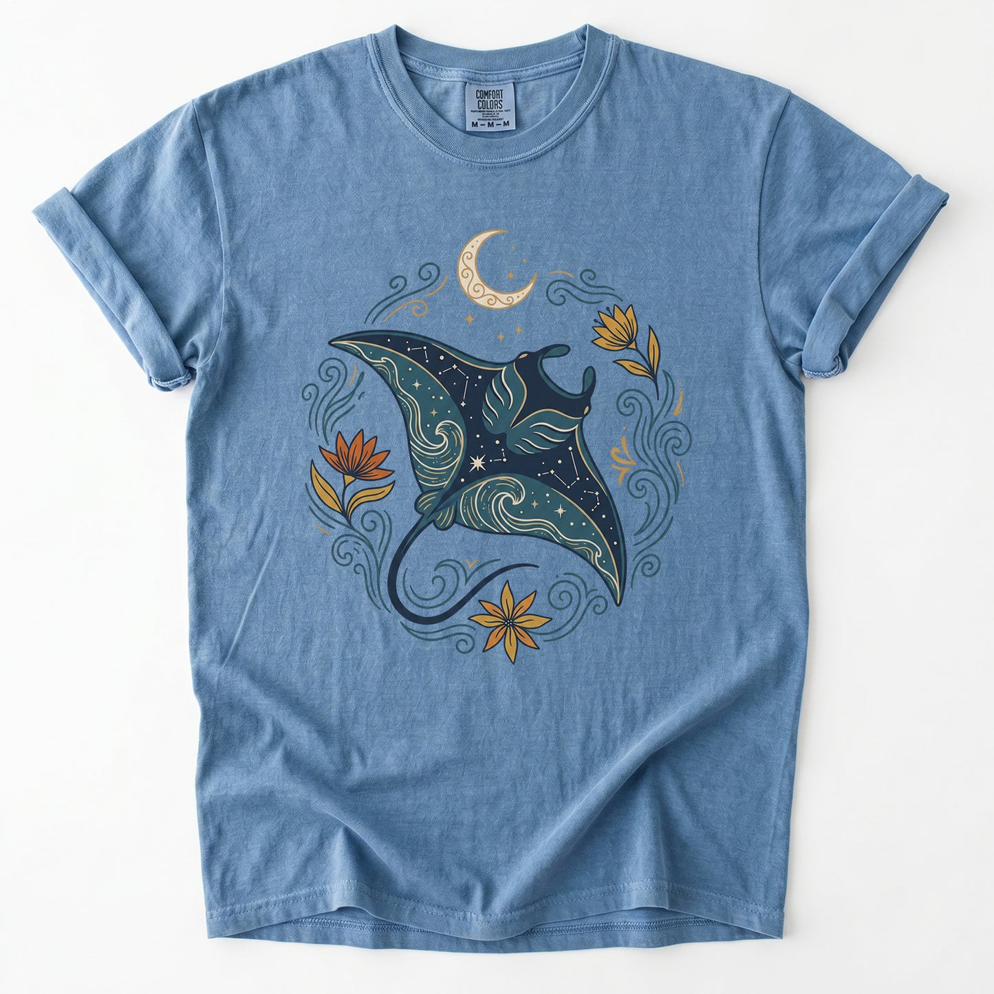 Celestial Manta Ray Vintage Washed T-Shirt