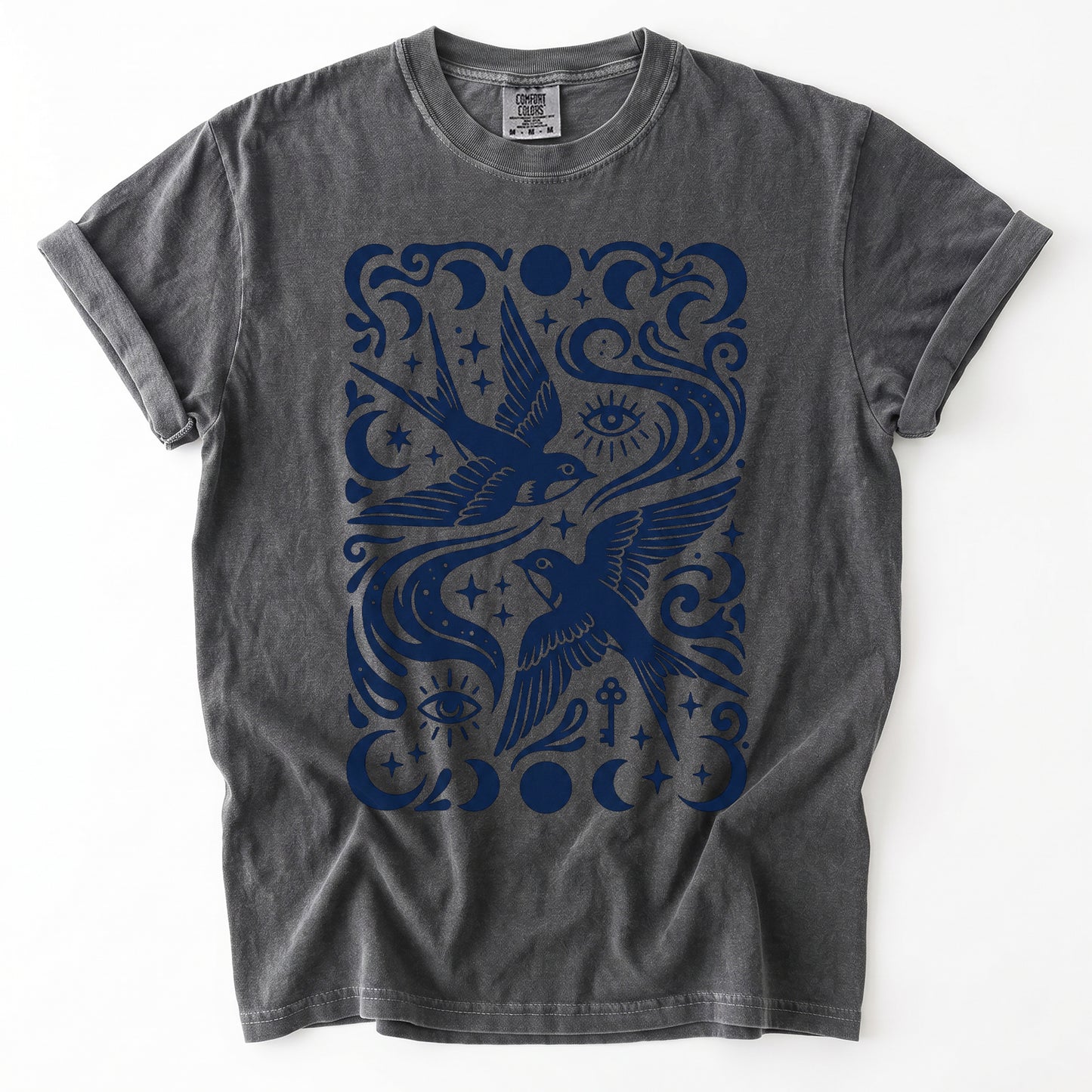 Celestial Swallows Vintage Washed T-Shirt