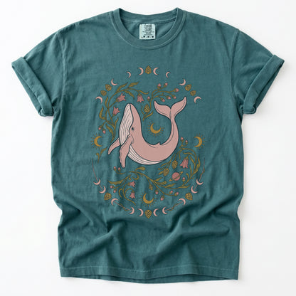 Whimsical Whale Vintage Washed T-Shirt