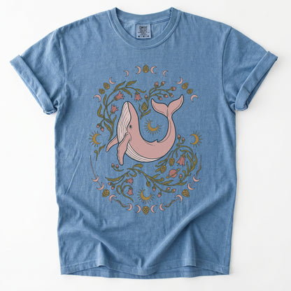 Whimsical Whale Vintage Washed T-Shirt