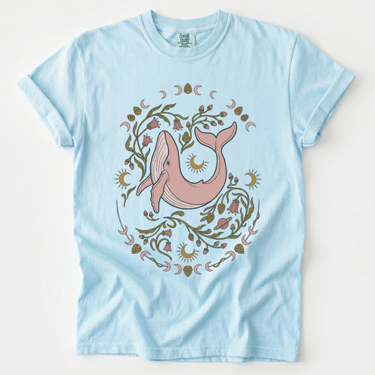 Whimsical Whale Vintage Washed T-Shirt
