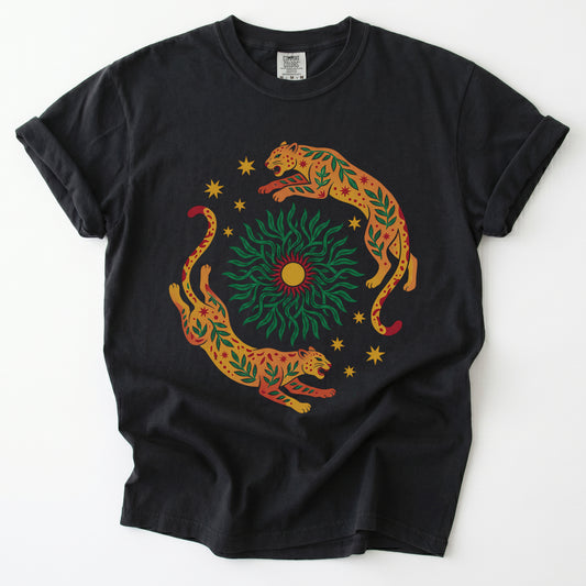 Circling Leopards Vintage Washed T-Shirt