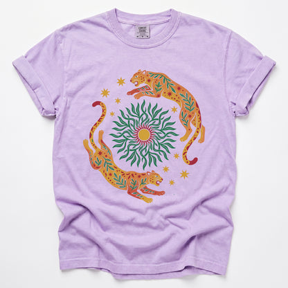 Circling Leopards Vintage Washed T-Shirt