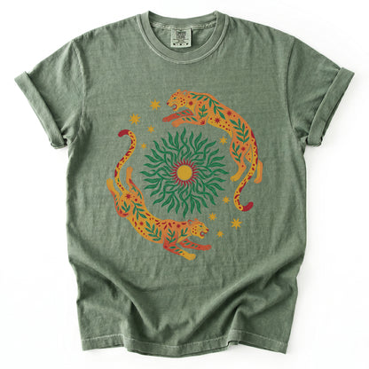 Circling Leopards Vintage Washed T-Shirt