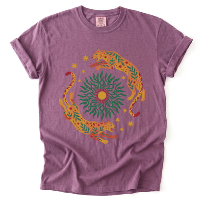 Circling Leopards Vintage Washed T-Shirt