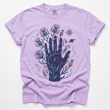 Cosmic Hand & Thistle Vintage Washed T-Shirt