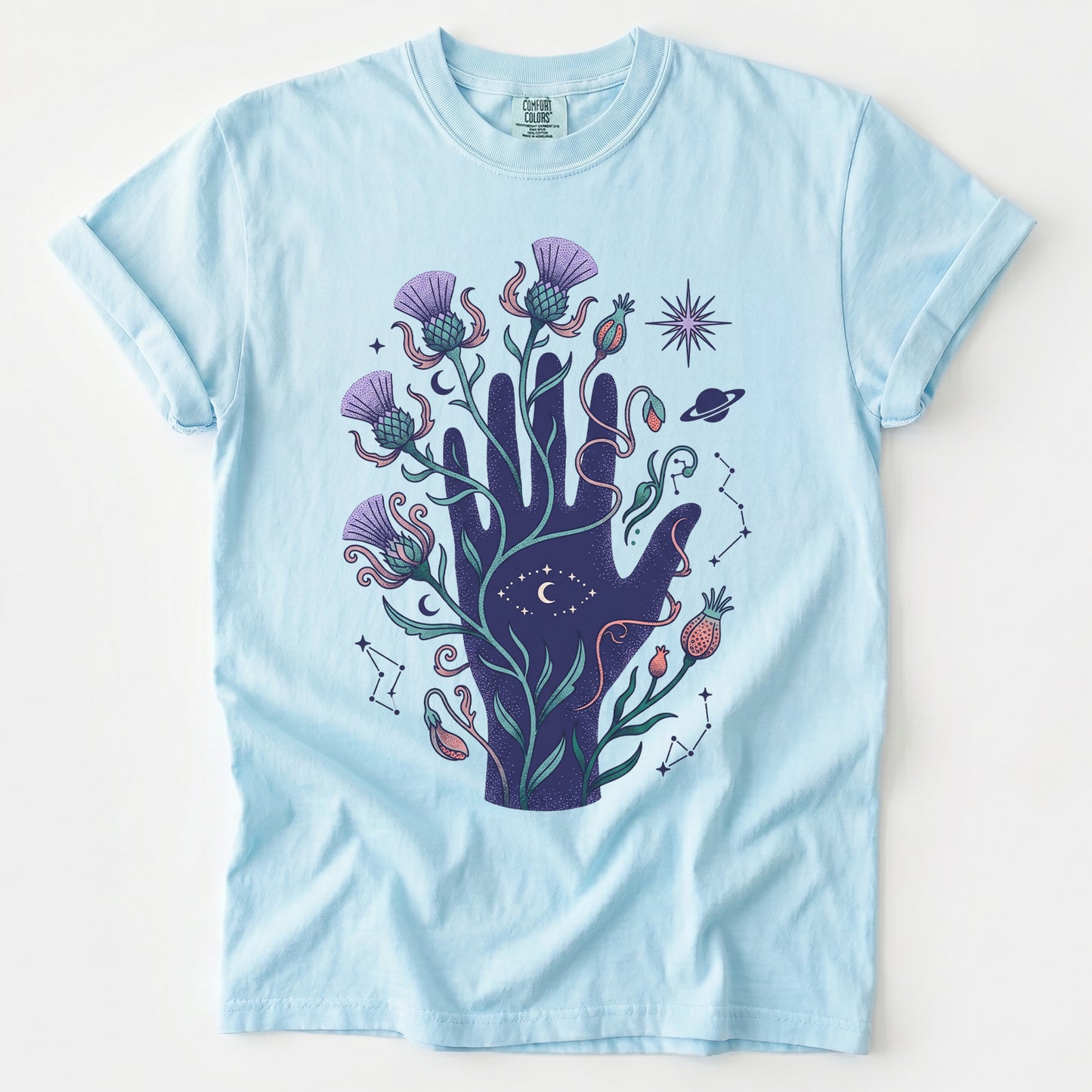 Cosmic Hand & Thistle Vintage Washed T-Shirt
