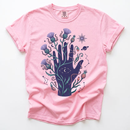 Cosmic Hand & Thistle Vintage Washed T-Shirt