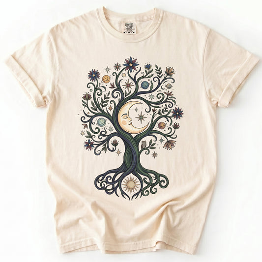 Mystical Cosmic Tree Vintage Washed T-Shirt