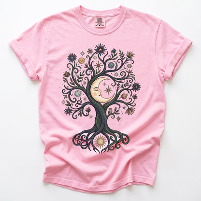 Mystical Cosmic Tree Vintage Washed T-Shirt