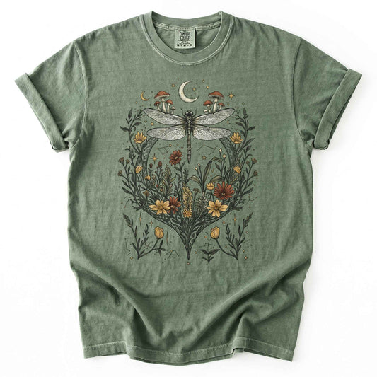 Celestial Cottagecore Dragonfly Heavyweight T-Shirt