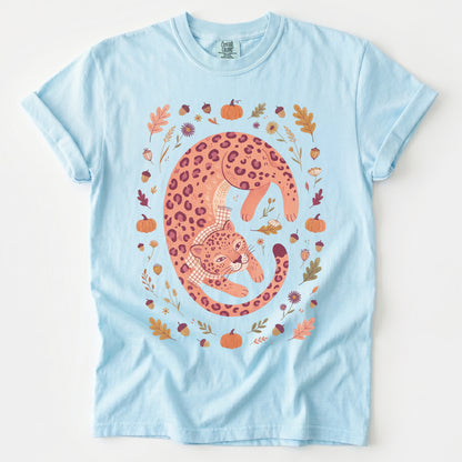 Cozy Autumn Leopard Vintage Washed T-Shirt