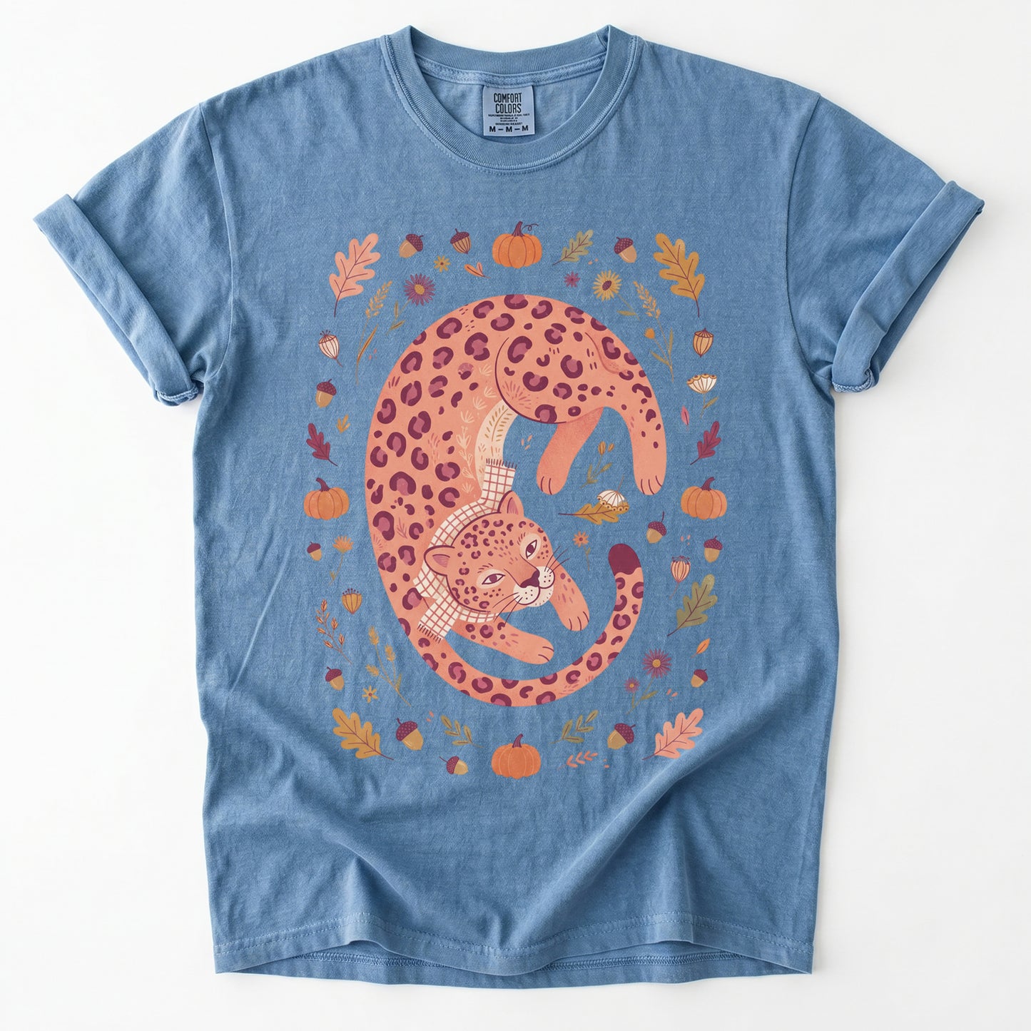 Cozy Autumn Leopard Vintage Washed T-Shirt
