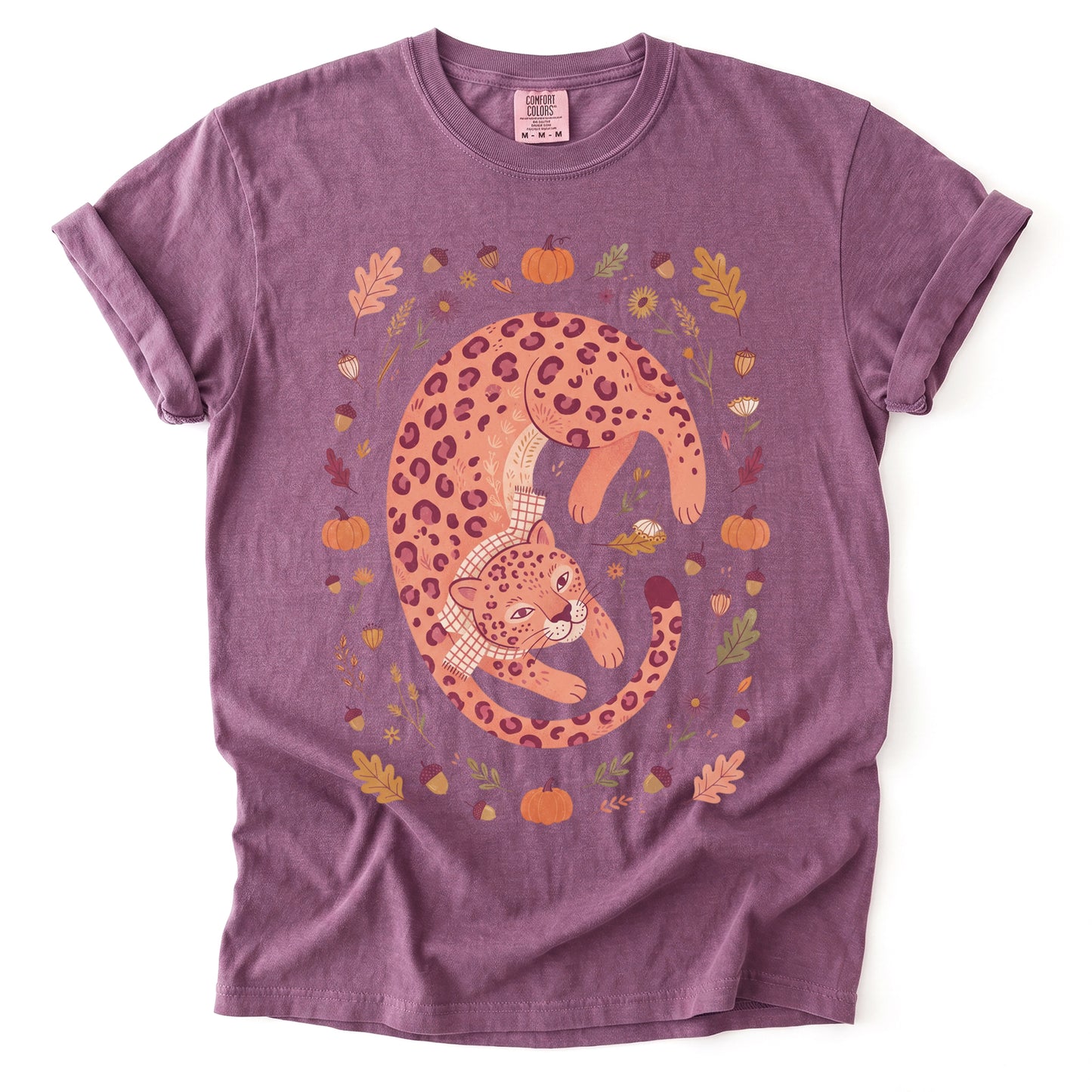 Cozy Autumn Leopard Vintage Washed T-Shirt