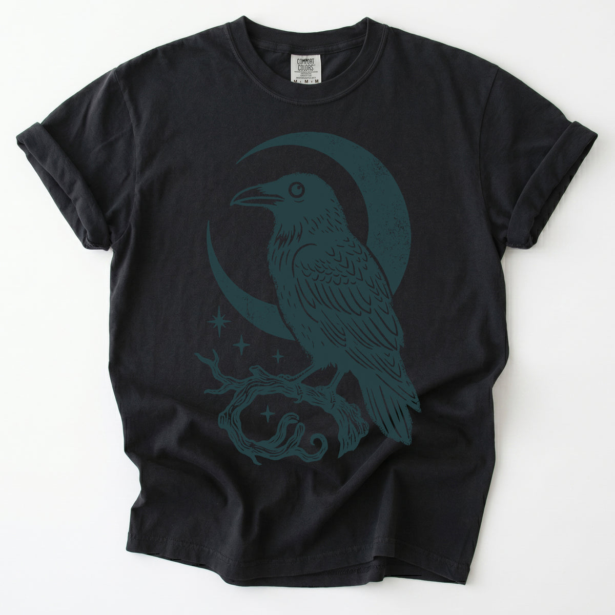 Crescent Moon Raven Vintage Washed T-Shirt