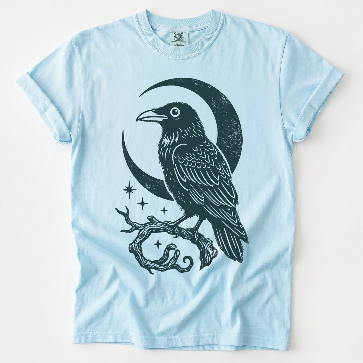 Crescent Moon Raven Vintage Washed T-Shirt