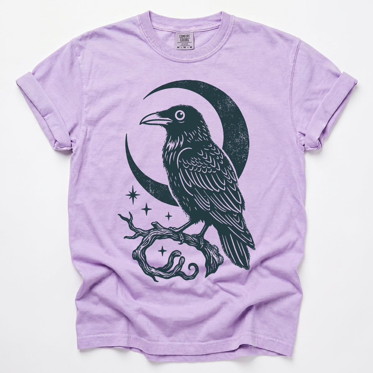 Crescent Moon Raven Vintage Washed T-Shirt