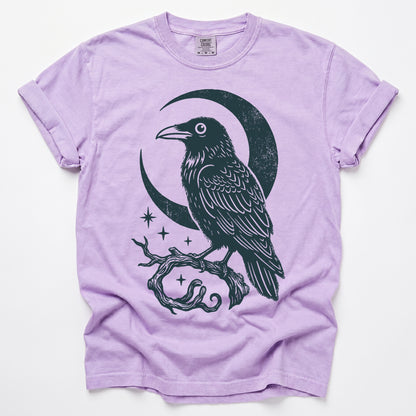 Crescent Moon Raven Vintage Washed T-Shirt