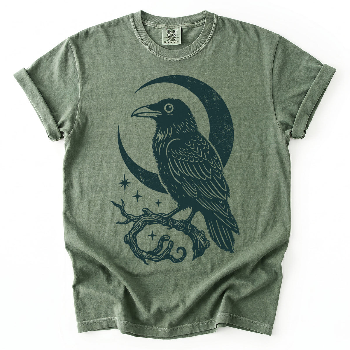 Crescent Moon Raven Vintage Washed T-Shirt