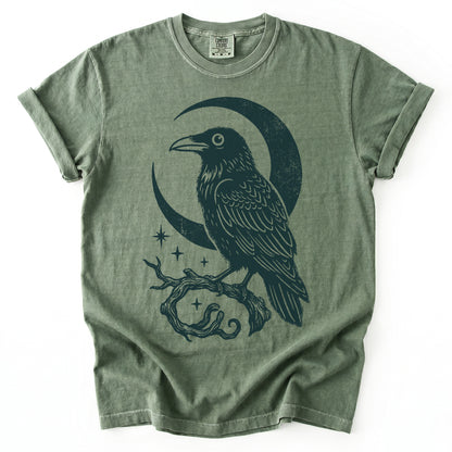 Crescent Moon Raven Vintage Washed T-Shirt