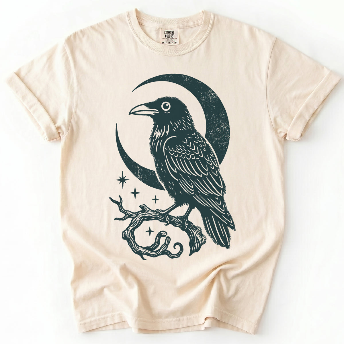 Crescent Moon Raven Vintage Washed T-Shirt