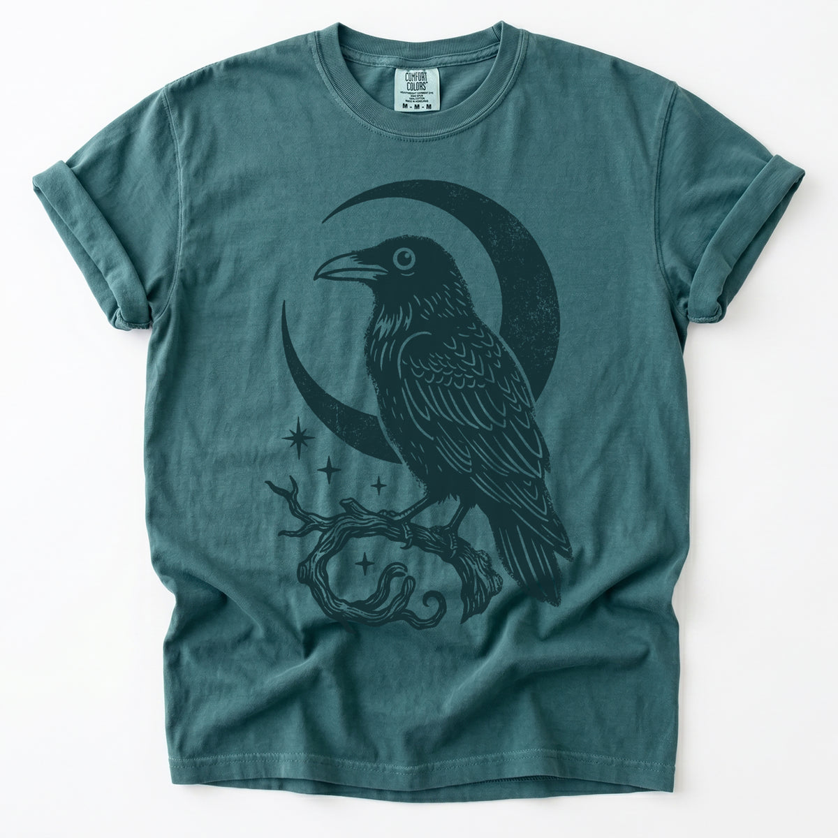 Crescent Moon Raven Vintage Washed T-Shirt