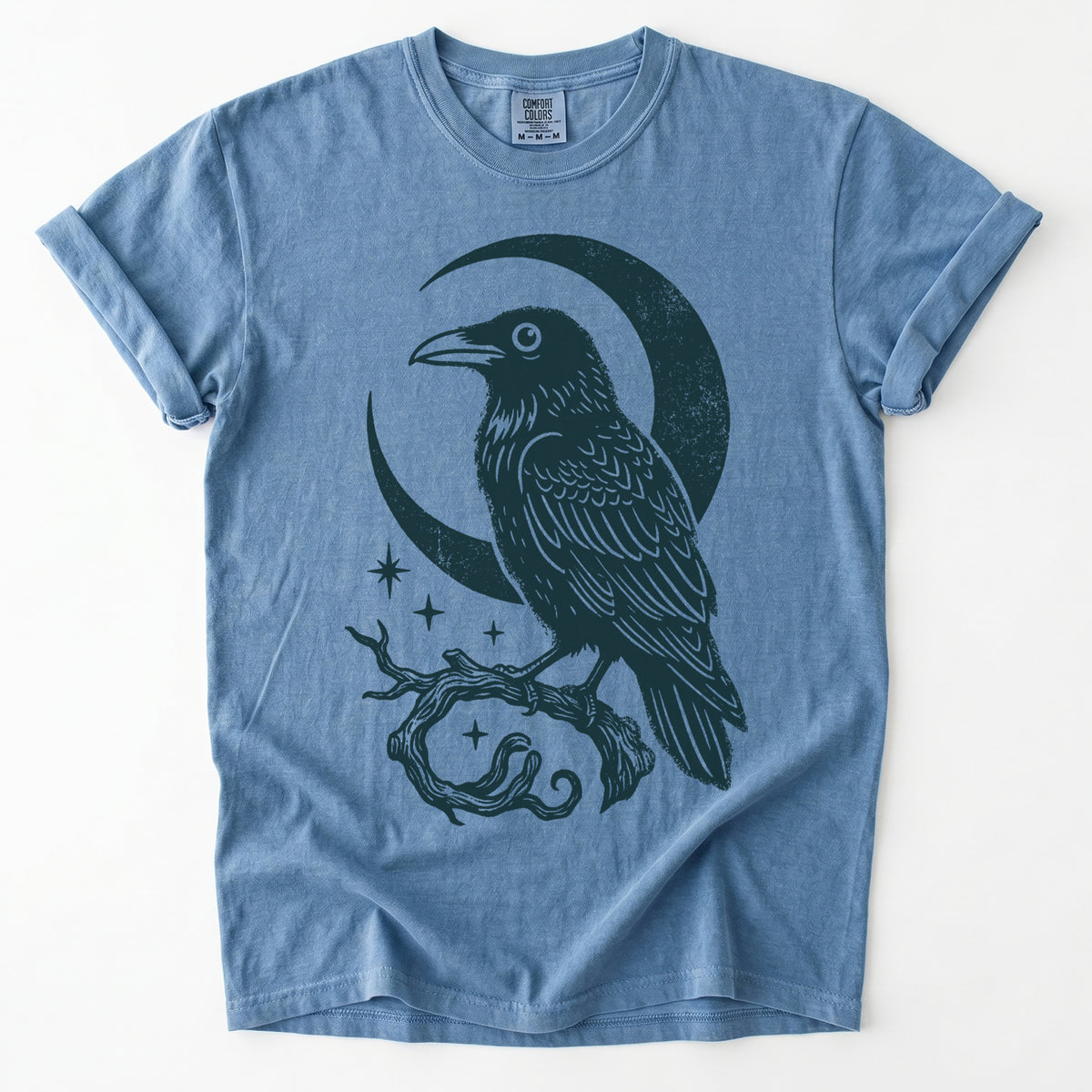 Crescent Moon Raven Vintage Washed T-Shirt