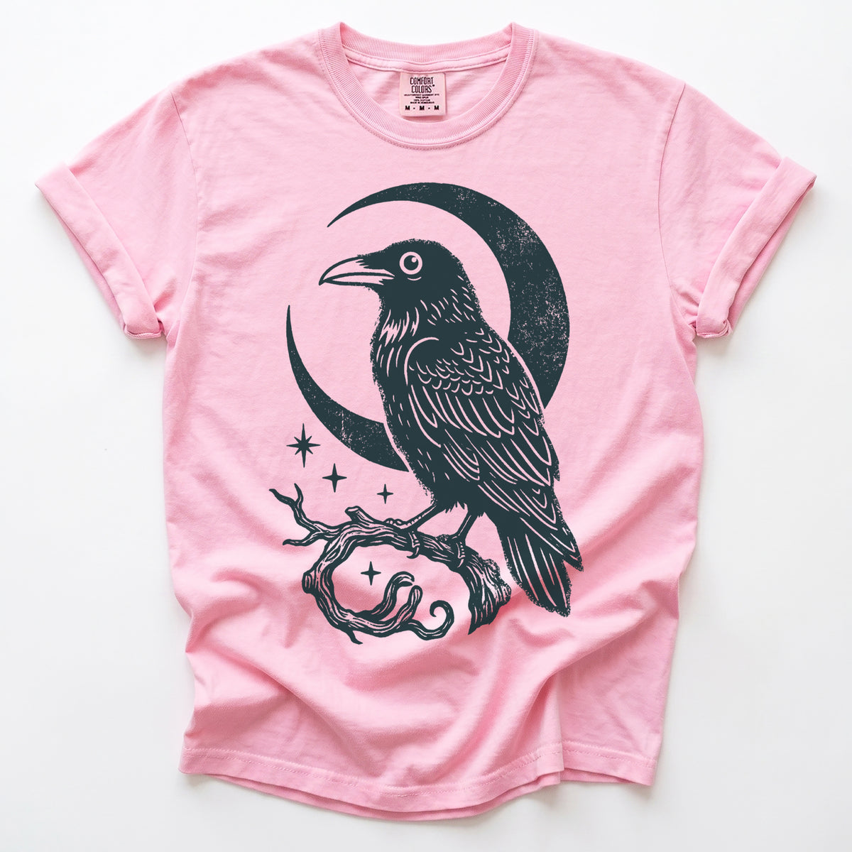 Crescent Moon Raven Vintage Washed T-Shirt