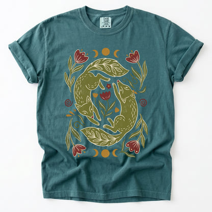 Dancing Foxes Vintage Washed T-Shirt