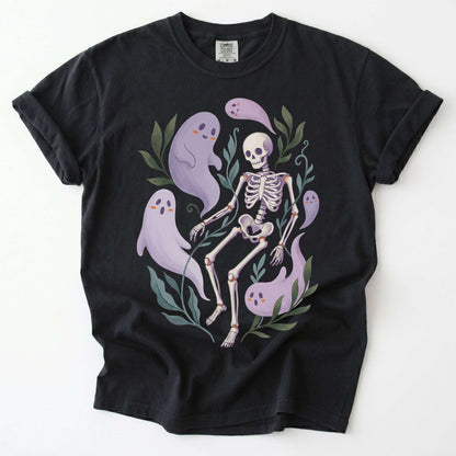 Dancing Skeleton & Friendly Ghosts Vintage Washed T-Shirt