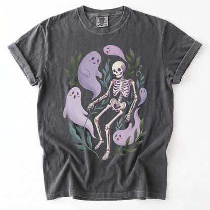 Dancing Skeleton & Friendly Ghosts Vintage Washed T-Shirt