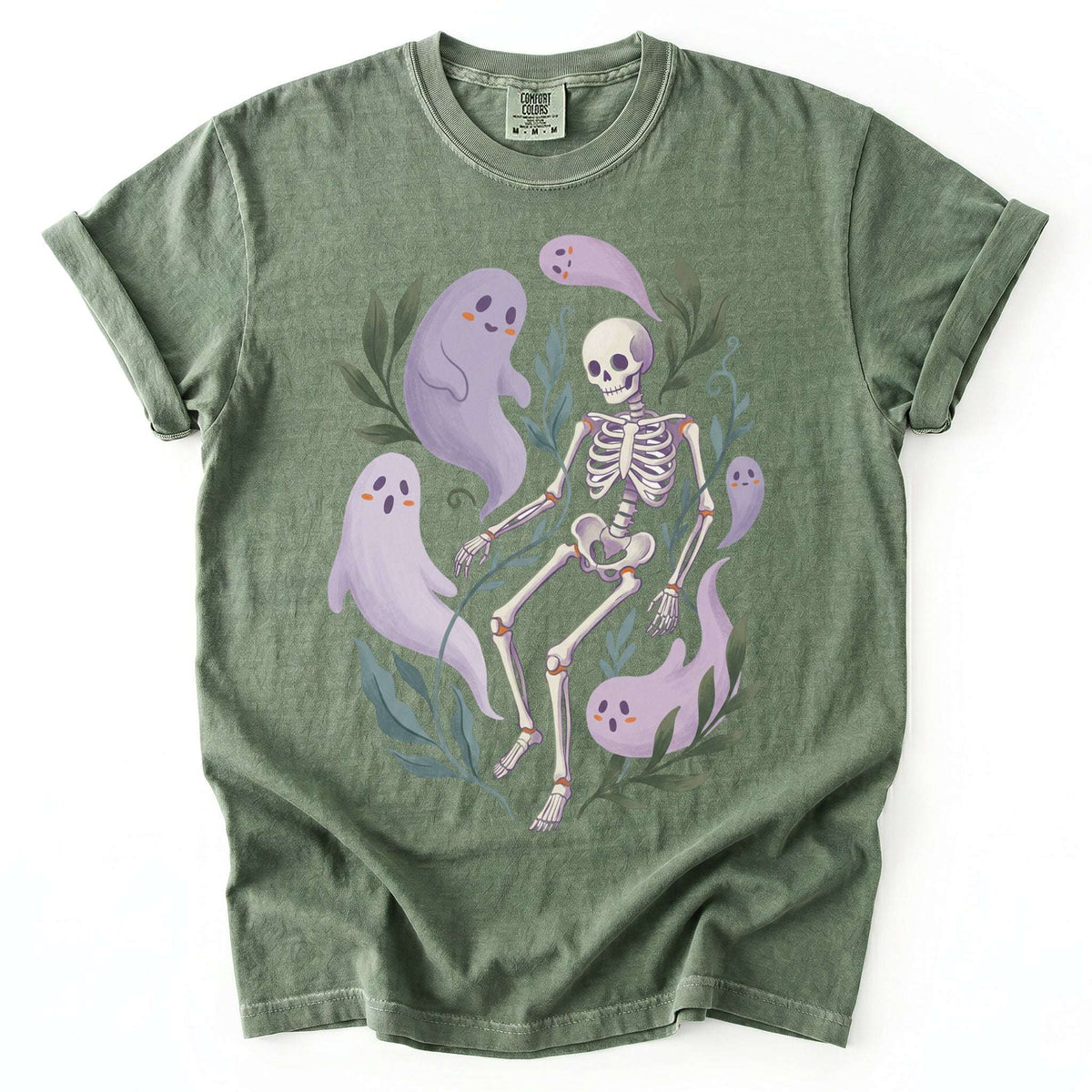 Dancing Skeleton & Friendly Ghosts Vintage Washed T-Shirt