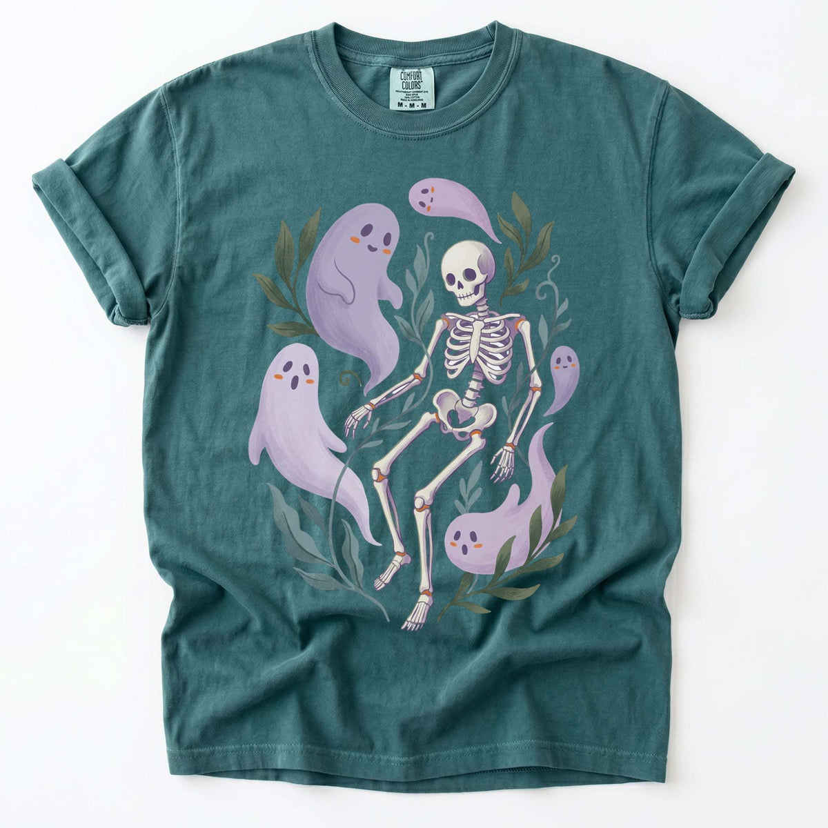 Dancing Skeleton & Friendly Ghosts Vintage Washed T-Shirt