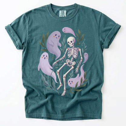 Dancing Skeleton & Friendly Ghosts Vintage Washed T-Shirt